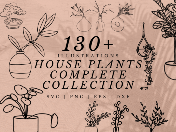 130 House Plant Illustration SVGs for Modern Graphics