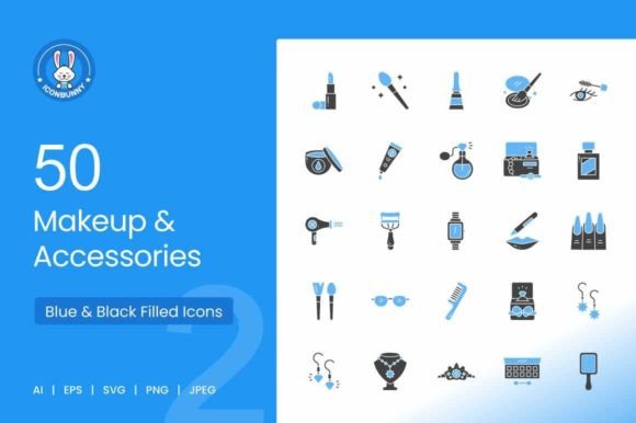 50 Makeup Accessories Icons: A Brand Designer's Review of These Graphics