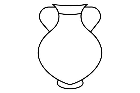 A Whimsical Looking Vases Coloring Book for Graphics and Crafts