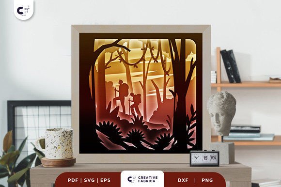 Adventure Dad with Kids 3D Light Box SVG Review