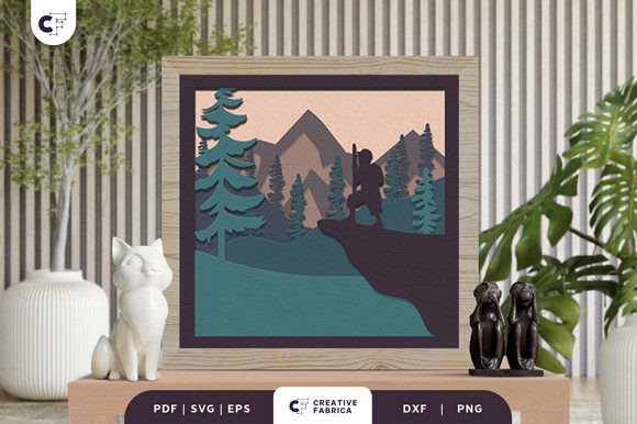Boy Hiking Mountain 3D Paper Cut: A Travel 3D SVG Review