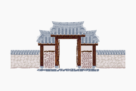 Brushed Tradisional Open Korean Gate Graphics & Illustrations Review