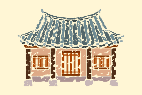Brushed Traditional Korean Hanok Home Graphics & Illustrations Review