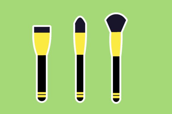 Brushes Bundling Icon Stickers: Essential Graphics for Crafts
