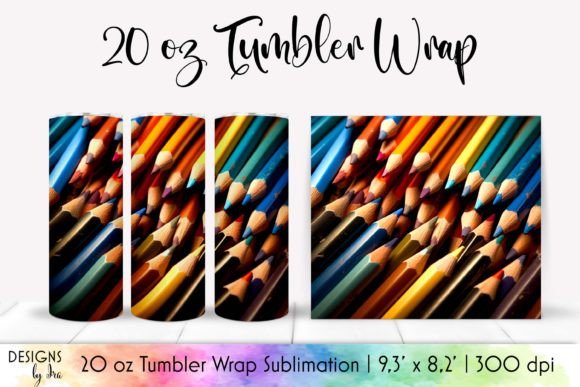 Coloured Pencils School Tumbler Wrap PNG Review