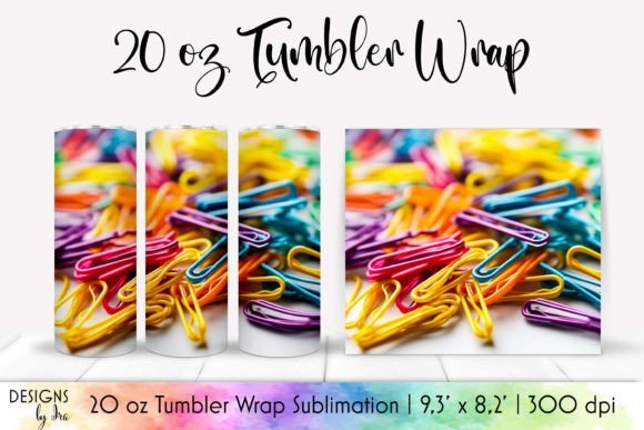 Colourful Paper Clips Tumbler Wrap PNG: A Designer's Review of Graphics for Tumbler Wraps