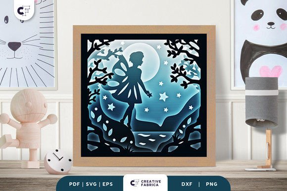 Fairy in the Forest 3D Light Box SVG for Fantasy And Fairy Tales