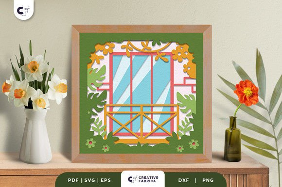 Floral Balcony 3D Shadow Box Papercut: A Spring 3D SVG Review