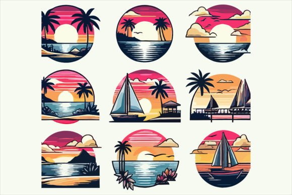 Free Sunset Beach Sticker Brush Vector: Graphics & Brushes Review