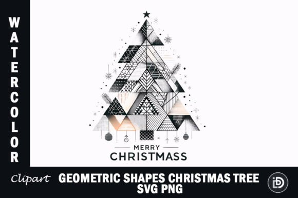 Geometric Shapes Christmas Tree SVG PNG for Graphics and Crafts