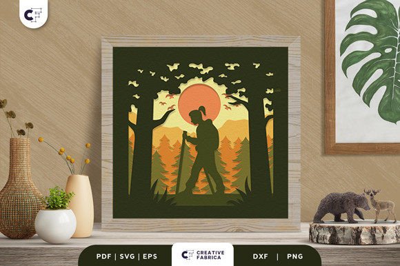 Girl Forest Walking 3D Shadow Box SVG: A Brand Review