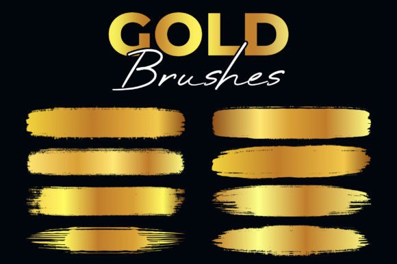 Grunge Gold Brush Stroke Collection: Premium Graphics and Illustrations for Local Brands