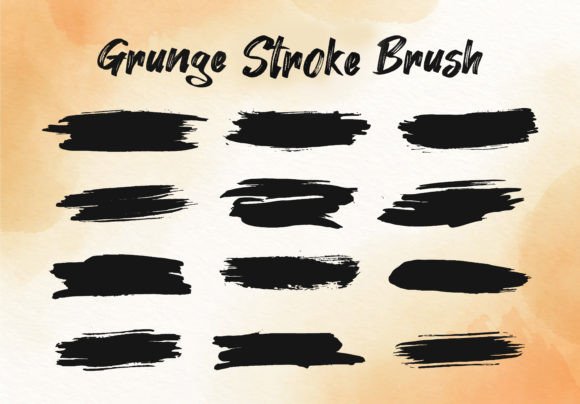 Grunge Hand Drawn Stroke Brush Set: Essential Graphics for Branding