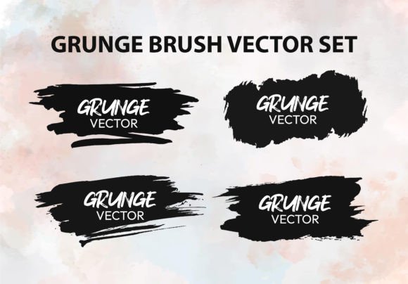 Grunge Stroke Brush Vector Set Graphics for Brushes