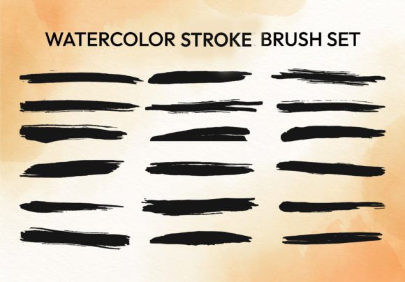 Hand Drawn Stroke Brush Set for Graphics and Brushes