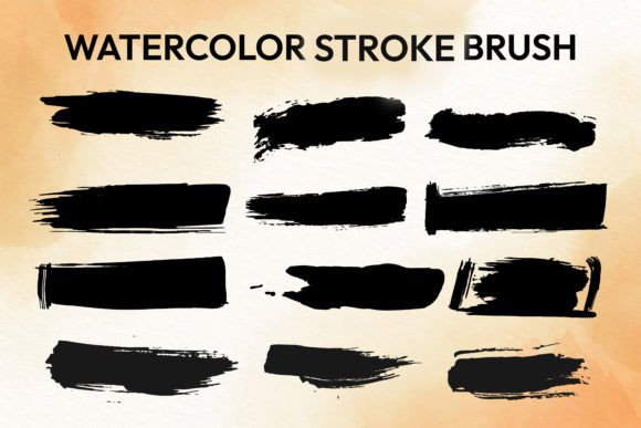 Handmade Watercolor Stroke Brush Set: Graphics & Brushes Review