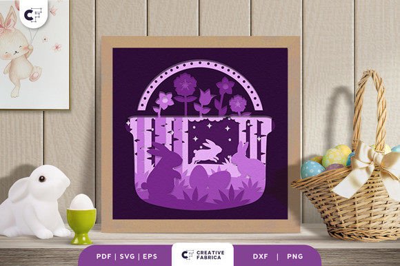 Hunny Bunny 3D Shadow Box SVG for Easter Content