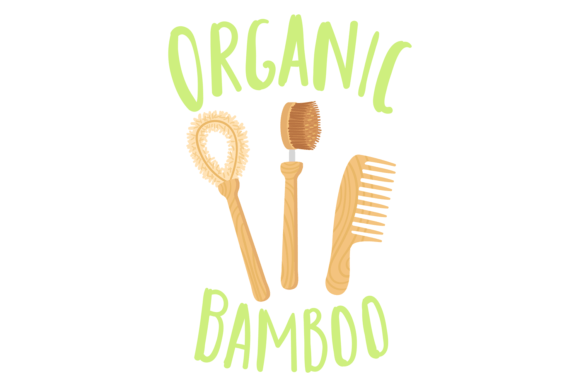 Organic Bamboo Brushes Sticker. Eco Frie Graphics and Illustrations Review