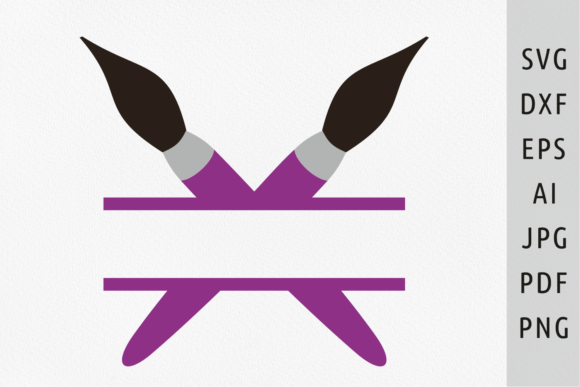 Paint Brush Logo Svg Paint Brush Split: Graphics for Crafts