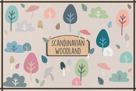 Scandinavian Woodland Nature Clipart for Modern Graphics