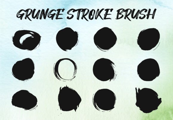 Watercolor Stroke Brush Set Collection for Graphics and Brushes