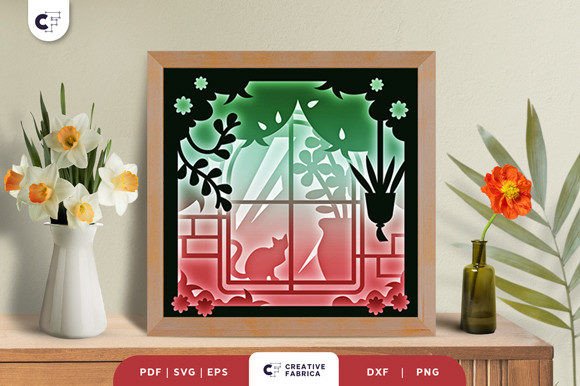 Window Flowers 3D Light Box SVG for Floral Compositions
